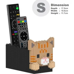 Jekca - Tabby Cat Remote Control Rack 01S - Lego - Sculpture - Construction - 4D - Brick Animals - Toys - Avvenice