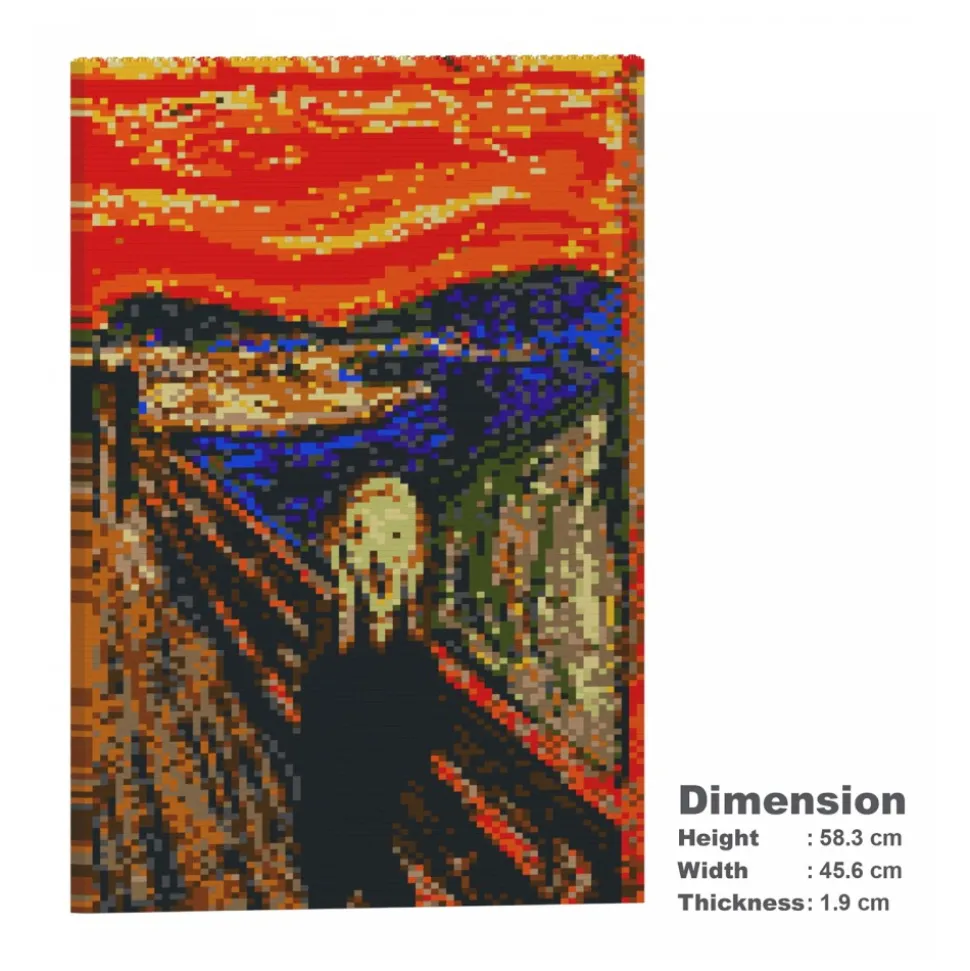 Jekca - The Scream Brick Painting 01S - Lego - Sculpture - Construction - 4D - Brick Animals - Toys - Avvenice