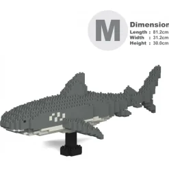 Jekca - Tiger Shark 01 - Big - Lego - Sculpture - Construction - 4D - Brick Animals - Toys - Avvenice