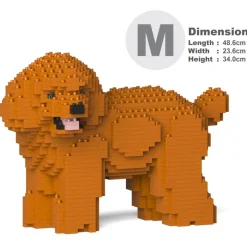 Jekca - Toy Poodle 05-M04 - Big - Lego - Sculpture - Construction - 4D - Brick Animals - Toys - Avvenice