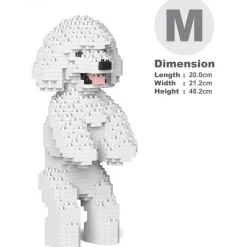 Jekca - Toy Poodle 04-M01 - Big - Lego - Sculpture - Construction - 4D - Brick Animals - Toys - Avvenice