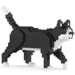 Jekca - Tuxedo Cat Mini 01 - Big - Lego - Sculpture - Construction - 4D - Brick Animals - Toys - Avvenice