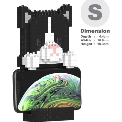 Jekca - Tuxedo Cat Phone Stand 01S - Lego - Sculpture - Construction - 4D - Brick Animals - Toys - Avvenice