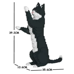 Jekca - Tuxedo Cat 05S - Lego - Sculpture - Construction - 4D - Brick Animals - Toys - Avvenice