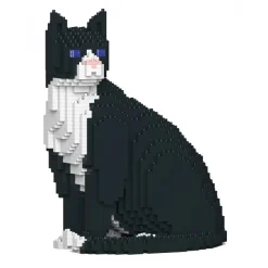 Jekca - Tuxedo Cat 01S - Lego - Sculpture - Construction - 4D - Brick Animals - Toys - Avvenice
