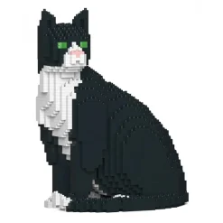 Jekca - Tuxedo Cat 01S - Lego - Sculpture - Construction - 4D - Brick Animals - Toys - Avvenice