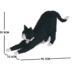 Jekca - Tuxedo Cat 04S - Lego - Sculpture - Construction - 4D - Brick Animals - Toys - Avvenice