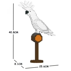 Jekca - Umbrella Cockatoo 01S - Lego - Sculpture - Construction - 4D - Brick Animals - Toys - Avvenice
