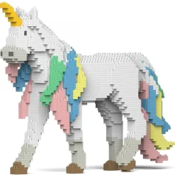 Jekca - Unicorn 01 - Big - Lego - Sculpture - Construction - 4D - Brick Animals - Toys - Avvenice