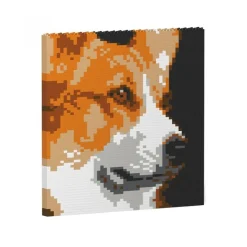Jekca - Welsh Corgi Brick Painting 02S - Lego - Sculpture - Construction - 4D - Brick Animals - Toys - Avvenice