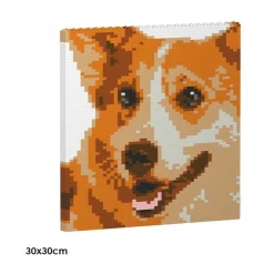 Jekca - Welsh Corgi Brick Painting 01S - Lego - Sculpture - Construction - 4D - Brick Animals - Toys - Avvenice