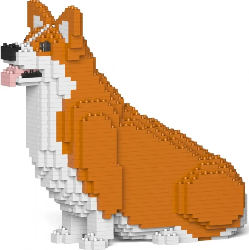 Jekca - Welsh Corgi 03-M01 - Big - Lego - Sculpture - Construction - 4D - Brick Animals - Toys - Avvenice