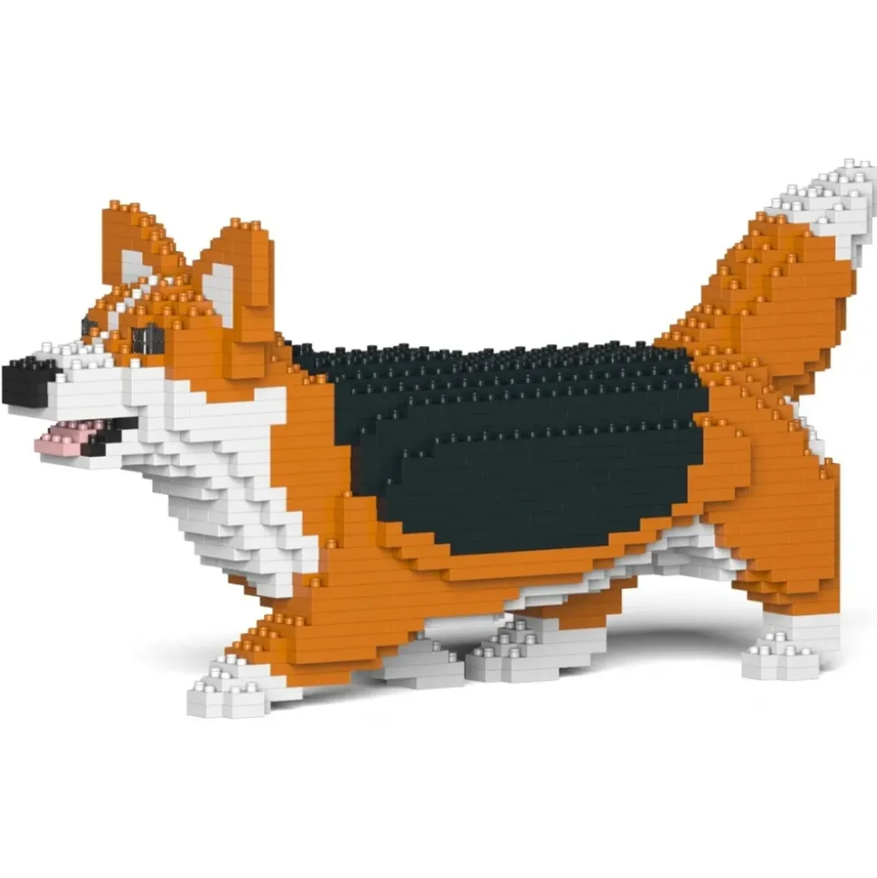 Jekca - Welsh Corgi 04-M02 - Big - Lego - Sculpture - Construction - 4D - Brick Animals - Toys - Avvenice