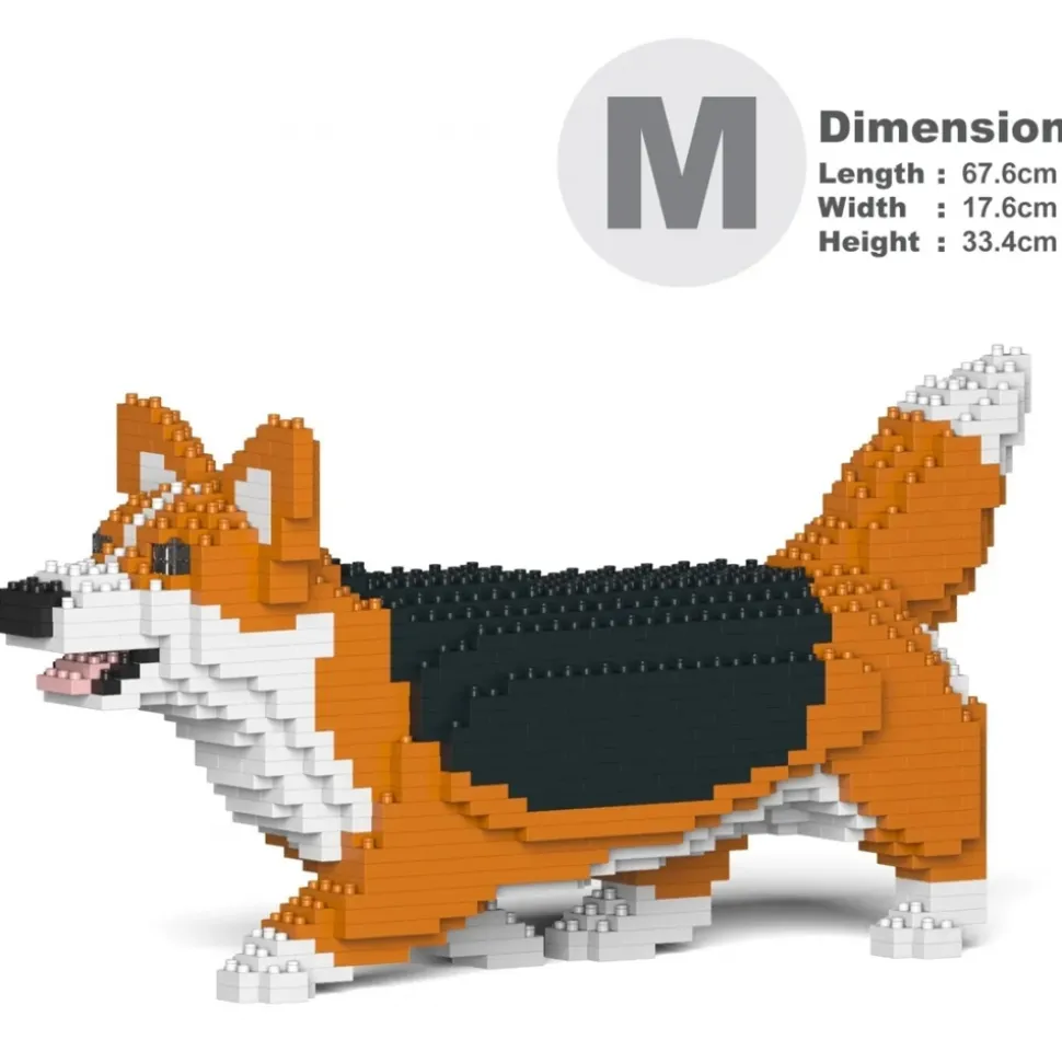 Jekca - Welsh Corgi 04-M02 - Big - Lego - Sculpture - Construction - 4D - Brick Animals - Toys - Avvenice