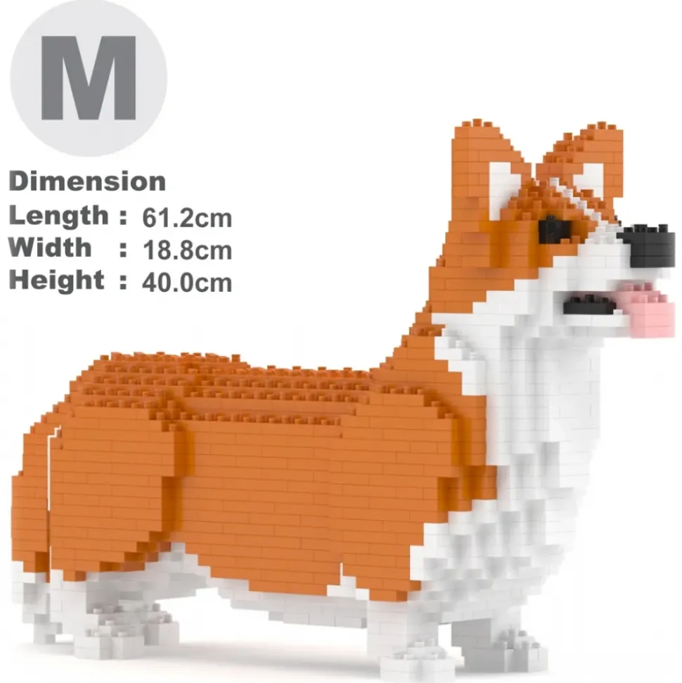 Jekca - Welsh Corgi 02-M01B (version 2024) - Big - Lego - Sculpture - Construction - 4D - Brick Animals - Toys - Avvenice