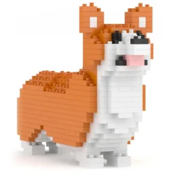 Jekca - Welsh Corgi Mini 01 - Lego - Sculpture - Construction - 4D - Brick Animals - Toys - Avvenice