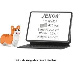 Jekca - Welsh Corgi Mini 01 - Lego - Sculpture - Construction - 4D - Brick Animals - Toys - Avvenice