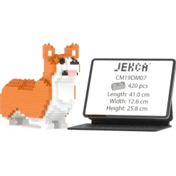 Jekca - Welsh Corgi Mini 01 - Big - Lego - Sculpture - Construction - 4D - Brick Animals - Toys - Avvenice