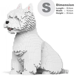 Jekca - West Highland White Terrier 03 - Lego - Sculpture - Construction - 4D - Brick Animals - Toys - Avvenice