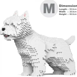 Jekca - West Highland White Terrier 02 - Big - Lego - Sculpture - Construction - 4D - Brick Animals - Toys - Avvenice