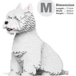 Jekca - West Highland White Terrier 03 - Big - Lego - Sculpture - Construction - 4D - Brick Animals - Toys - Avvenice