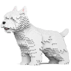 Jekca - West Highland White Terrier 02 - Lego - Sculpture - Construction - 4D - Brick Animals - Toys - Avvenice