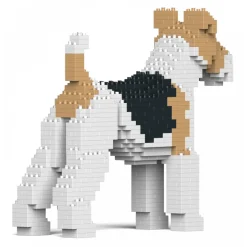 Jekca - Wire Haired Fox Terrier 01S - Lego - Sculpture - Construction - 4D - Brick Animals - Toys - Avvenice