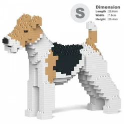 Jekca - Wire Haired Fox Terrier 01S - Lego - Sculpture - Construction - 4D - Brick Animals - Toys - Avvenice