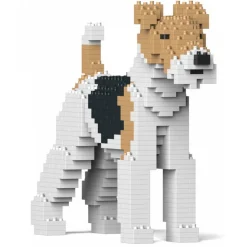 Jekca - Wire Haired Fox Terrier 01 - Big - Lego - Sculpture - Construction - 4D - Brick Animals - Toys - Avvenice