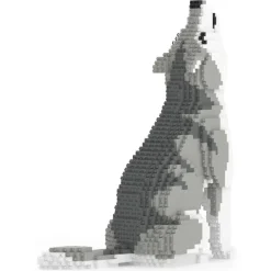 Jekca - Wolf 01 - Lego - Sculpture - Construction - 4D - Brick Animals - Toys - Avvenice