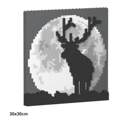 Jekca - Xmas Brick Painting 03S (30x30cm) - Lego - Sculpture - Construction - 4D - Brick Animals - Toys - Avvenice