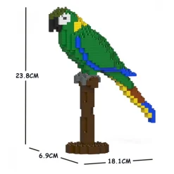 Jekca - Yellow Collared Macaw 01S - Lego - Sculpture - Construction - 4D - Brick Animals - Toys - Avvenice