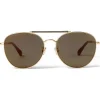 Jimmy Choo - Abbie - Gold Glitter Aviator Sunglasses with Mirror Lenses and Metal Frame - Jimmy Choo Eyewear - Avvenice