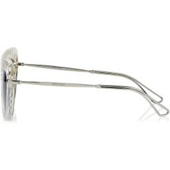 Jimmy Choo - Bee - Silver Mirror Cat Eye Sunglasses with Silver and Clear Swarovski Crystals - Avvenice