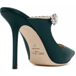 Jimmy Choo - Bing 100 - Dark Green Mules - Jimmy Choo Exclusive Luxury Collection - Avvenice