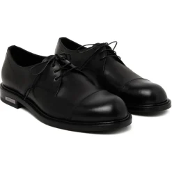 Jimmy Choo - Calf Leather Ray Derby Shoes - Black - Jimmy Choo Exclusive Luxury Collection - Avvenice