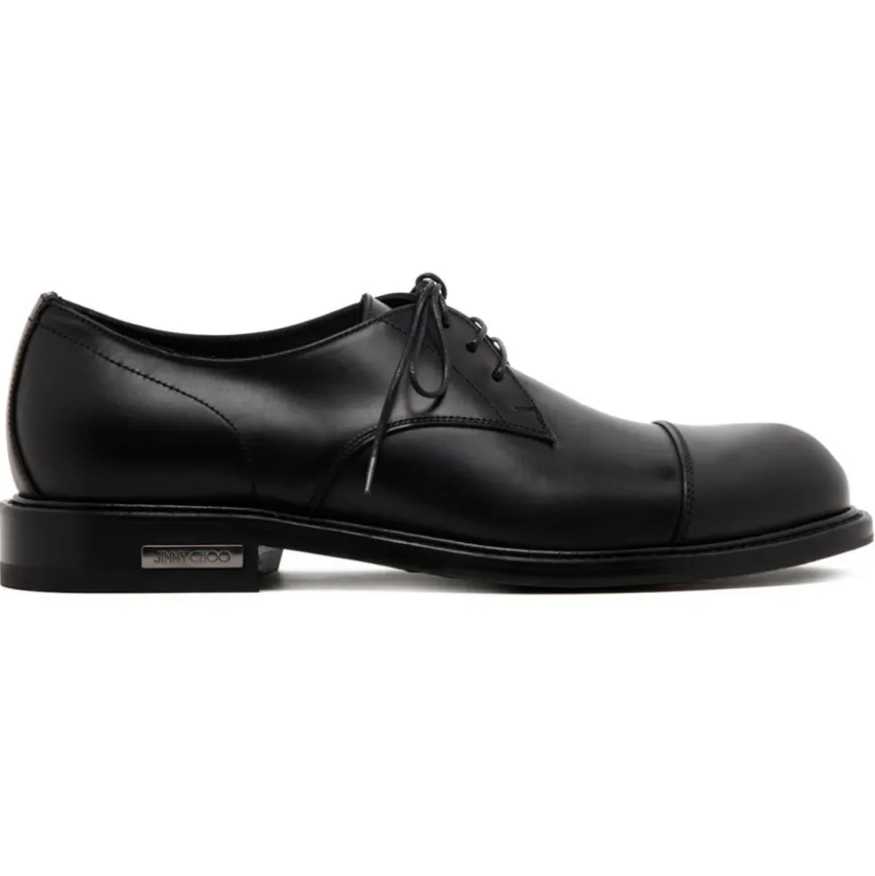 Jimmy Choo - Calf Leather Ray Derby Shoes - Black - Jimmy Choo Exclusive Luxury Collection - Avvenice