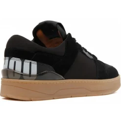Jimmy Choo - Calf Leather Florent Low-Top Sneakers - Black Honey Brown - Jimmy Choo Exclusive Luxury Collection - Avvenice
