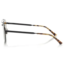 Jimmy Choo - Dave - Black and Dark Ruthenium Metal Aviator Sunglasses - Jimmy Choo Eyewear - Avvenice