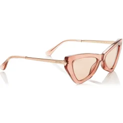 Jimmy Choo - Donna - Pink Flash and Silver Cat Eye Sunglasses with Pink Glitter - Jimmy Choo Eyewear - Avvenice