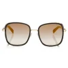 Jimmy Choo - Elva - Black and Rose Gold Oversized Sunglasses with Leopard Leather Detailing - Sunglasses - Jimmy Choo Eyewear - Avvenice