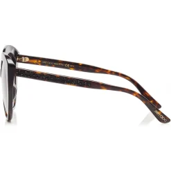 Jimmy Choo - Etty - Brown Shaded Oval Sunglasses with Dark Havana Frame - Jimmy Choo Eyewear - Avvenice