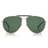 Jimmy Choo - Fin - Gold and Black Metal Aviator Sunglasses - Jimmy Choo Eyewear - Avvenice