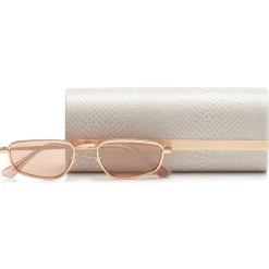 Jimmy Choo - Gal - Pink Flash Silver Fashion Sunglasses with Gold Pink Frame - Jimmy Choo Eyewear - Avvenice