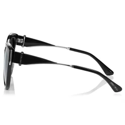 Jimmy Choo - Jade - Black and Palladium Oversized Sunglasses with Clip On Earrings - Sunglasses - Jimmy Choo Eyewear - Avvenice