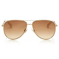 Jimmy Choo - Jewly - Rose Gold and Ivory Aviator Sunglasses - Jimmy Choo Eyewear - Avvenice