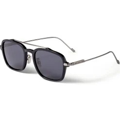 Jimmy Choo - Kevin - Matte Black Titanium Square Sunglasses with Grey Lenses - Jimmy Choo Eyewear - Avvenice