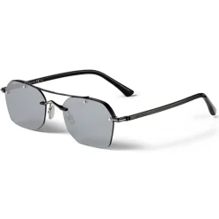 Jimmy Choo - Kit - Matte Black Titanium and Acetate Square Sunglasses with Grey Silver Mirror Lenses - Avvenice