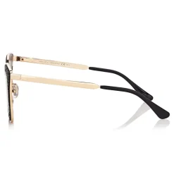 Jimmy Choo - Lizzy - Black and Gold Cat-Eye Sunglasses with Crystal Detailing - Sunglasses - Jimmy Choo Eyewear - Avvenice