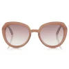 Jimmy Choo - Mace - Opal Nude Acetate Rounded Sunglasses with Glitter Detailing - Sunglasses - Jimmy Choo Eyewear - Avvenice